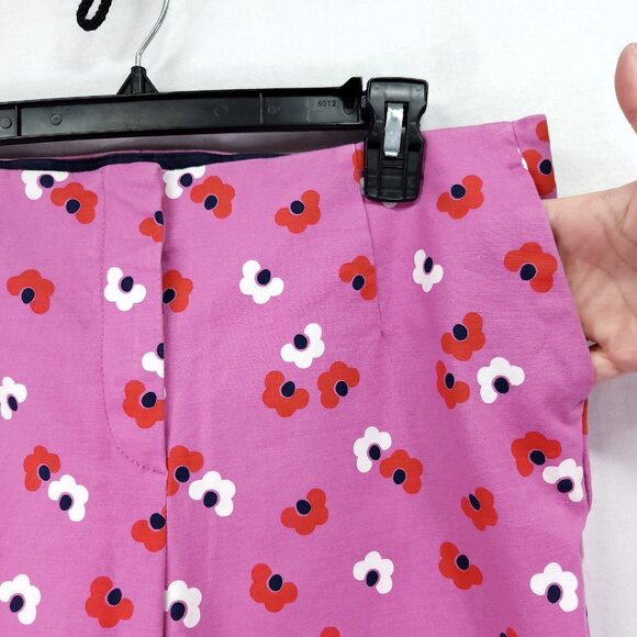 Boden Pants Womens 8P Pink Floral Ankle Preppy Casual Stretch Trousers - Picture 9 of 14
